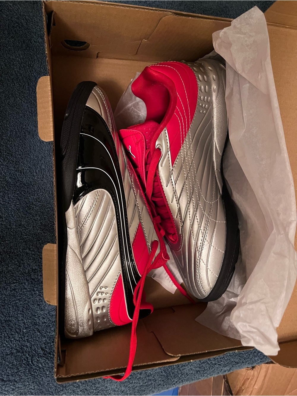 Nike Women's Silver & Red Puma Athletic Shoes